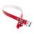 Red pet collar with bell, adjustable buckle closure
