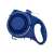 Blue retractable dog leash with built-in water bottle and collapsible bowl