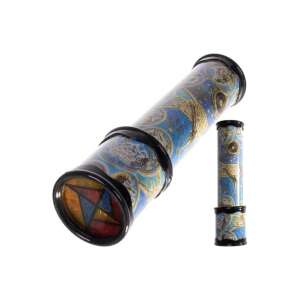 Kaleidoscope for kids, colorful patterns, blue and gold design - Kruzzel