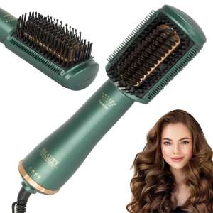 Grüner 3-in-1-Haartrocknerbürste, glättet, lockt und trocknet das Haar, Beauty-Marke - Haarstyling-Bürste