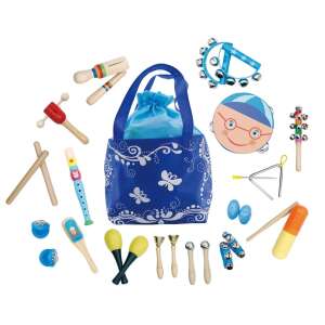 Set od 16 glazbenih instrumenata za djecu s plavom torbom, marka Ecotoys - Ecotoys