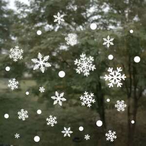 Snowflake window clings, Christmas window decorations, winter window decals - Window sticker