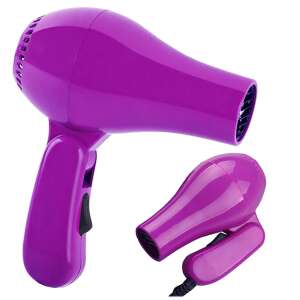 Purple travel hair dryer with foldable handle, perfect for on-the-go styling - Verk Group
