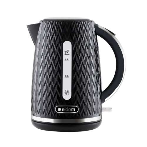 Eldom C260 1.7L Black Kettle with Water Level Indicator and Triple Safety System