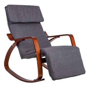 Swing chair with adjustable footrest and wooden armrests | TXRC-02 WALNUT/CHARO
