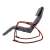 ModernHome rocking chair with adjustable footrest and wooden armrests, gray fabric, walnut finish, side view