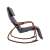 ModernHome rocking chair with adjustable footrest and wooden armrests, gray fabric, walnut finish, side view