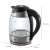 ELDOM C520 glass electric kettle with temperature control, showing dimensions