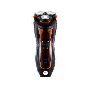 Eldom electric shaver, black and orange, 3 blades, rechargeable - Eldom