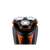 Eldom electric shaver, black and orange, 3 blades, close-up