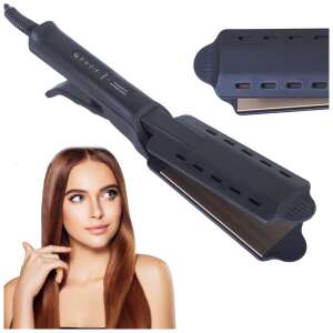 Kerámia állítható könnyű hajvasaló, black hair straightener with adjustable temperature, ceramic plates, 4 temperature settings, 170-230 degrees, 80W, 28 x 5cm, 10cm x 4,5cm, CE certified - Hair straightener