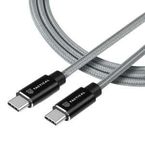 Kabel Tactical USB-C do USB-C, szybkie ładowanie 100W, 2m długości, szary - Kabel USB