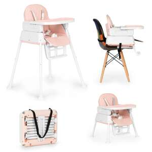 Ecotoys Multifunctional High Chair, pink, 3-in-1 convertible design, folded for travel - High Chair