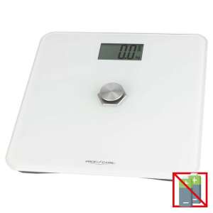 ProfiCare PC-PW 3112 white digital bathroom scale, battery-free, kinetic, glass platform, large LCD display - Test analysis device