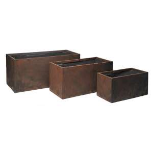 Yukon Tetra High kompozit balkonláda rozsdabarna, 100x45x45cm, 3 db-os szett - Balkonláda