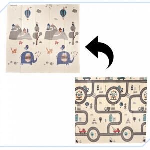 Ikonka reversible foam play mat with forest and street designs - Baby Gyms & Play Mat and Foam Puzzle