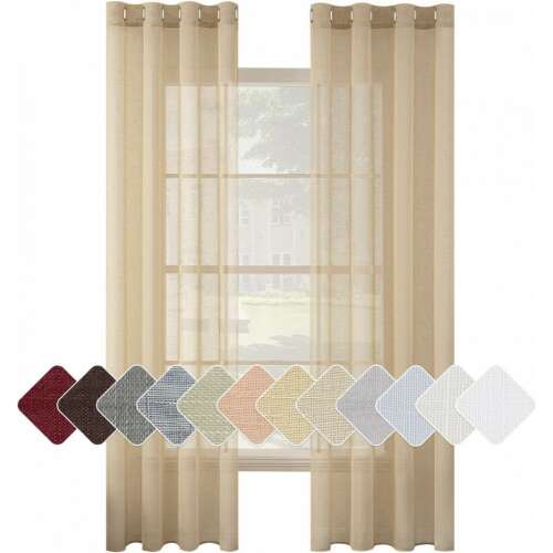 Topfinel Függöny - Khaki - Áttetsző - 140x280 cm (2 db)