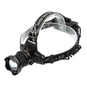 IdeallStore® XHP160 Ultra-Bright LED Headlamp, black, zoom, adjustable intensity, aluminum - Flashlight & Headlamp