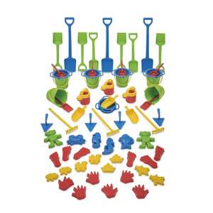 Dantoy homokozó készlet, 66 darabos szett gyerekeknek, vödrök, lapátok, gereblyék, formák és még sok más - Felfújható játék & Strandjáték