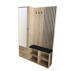 Bahama előszoba szekrény fekete-tölgy, 195x130x30 cm 138199996 - Előszoba bútor