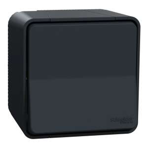 Schneider Mureva Cross Switch, Anthracite, 10A, IP55 99375008 - Electrical Installation