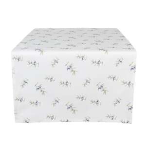 CLEEF Olive Fields asztali futó, 50x140cm, 100% pamut, fehér olajfa ágak mintával - Clayre & Eef