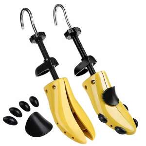Welora® cipőszélesítő és cipőnyújtó készlet széles és hosszú cipőkhöz, 2 db-os, sárga, unisex, prémium minőség, műanyag + fém, 43-46 méret - Cipőápolás