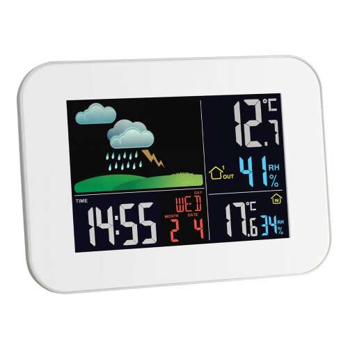 Primavera TFA 35.1136.02 Digitális időjárás állomás beltéri és kültéri hőmérséklet és páratartalom méréssel, órával, ébresztővel és időjárás előrejelzéssel - Háztartási kellék