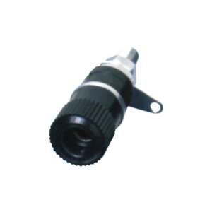 Black banana plug connector, insulated, solderable, for electronic devices - Connector