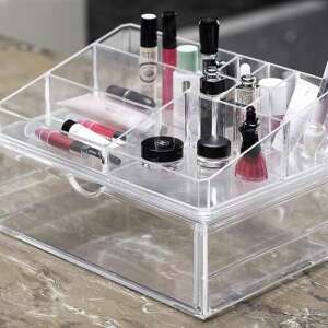 SmileHome by Pepita 2in1 Smink/kozmetikai rendszerező fiókkal, átlátszó akril kozmetikai tároló, sminkrendszerező rekeszekkel - Kozmetikai rendszerező