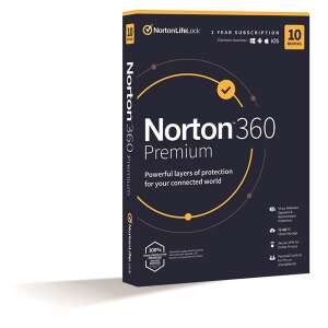 Norton 360 Premium 75GB HUN 1 Utilizator 10 mașini 1 an software antivirus în cutie 1 an 91270006 Software de birou
