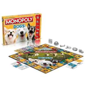 Monopoly Dogs társasjáték, imádnivaló kutyafajtákkal, mint a pomerániai, a husky, a labrador és a bulldog. Szórakoztató és izgalmas játék az egész család számára. - Winning Moves
