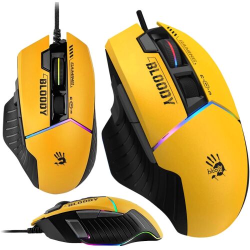 A4Tech Bloody W95 Max Gamingová myš - Žltá, Viac uhlov