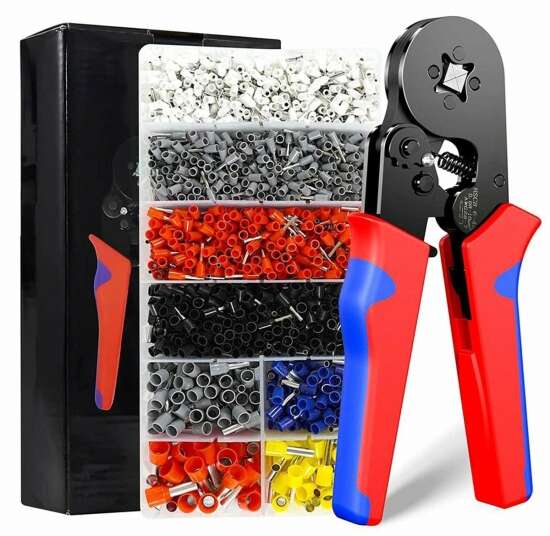 1200 db-os érvéghüvely fogó készlet, krimpelő fogó készlet