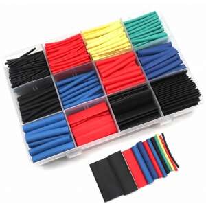 800 piece heat shrink tubing kit, assorted sizes and colors, ideal for repairing and connecting damaged cables - Electrical Installation