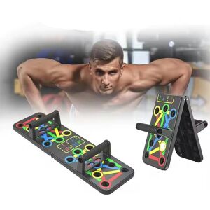 10-in-1 Push-up Board with color-coded positions for targeted muscle training, chest, shoulders, back, triceps - Fitness Equipment