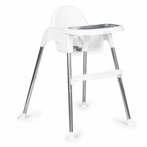 ECOTOYS adjustable height white baby high chair with metal legs - High Chair