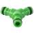 Zelený 1/2 palcový záhradný hadicový T-konektor, na rozdelenie prietoku vody, rýchle pripojenie, jednoduché použitie