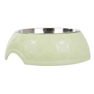 1200ml Stainless Steel Dog and Cat Bowl with Paw Print Design, Green - Pet Feeding and Water Bowl