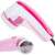 Pink and white electric fabric shaver, lint remover, for removing fuzz and pills from clothes