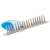 Dog and cat deshedding brush with 35 stainless steel teeth, blue handle, for removing loose hair
