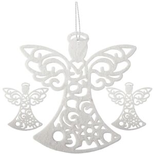 Karácsonyfadísz Angyal - 3 db - Fehér - Csillogó, white glitter angel Christmas tree ornament set of 3 - Nonbrand Christmas tree ornament