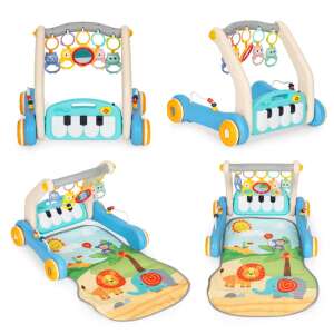 Multifunctional 2-in-1 Interactive Play Mat and Walker with Piano and Hanging Toys - Baby Gyms & Play Mat