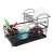 Black two-tier dish drying rack with cutlery holder