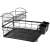 Black two-tier dish drying rack with cutlery holder