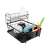 Black two-tier dish drying rack with cutlery holder