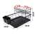 Dimensions of the black two-tier dish drying rack with cutlery holder