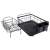 Black two-tier dish drying rack with cutlery holder