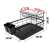 Dimensions of the black two-tier dish drying rack with cutlery holder