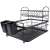 Black two-tier dish drying rack with cutlery holder